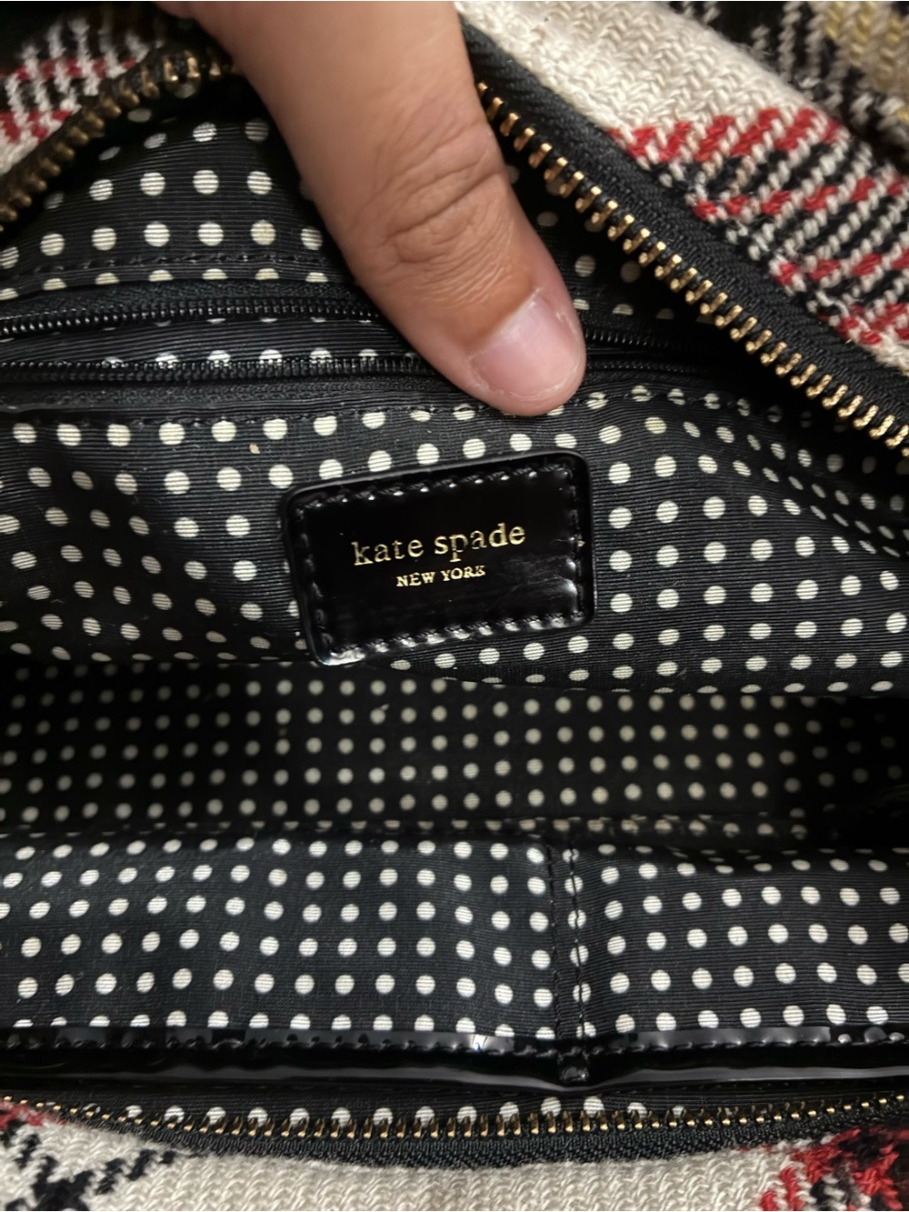kate spade Stevie Check Wool Bag - Picture 5 of 6